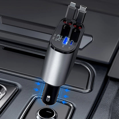 60W 4 IN 1 Retractable Car Charger